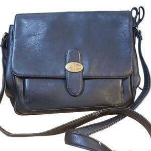 Vintage Harve Benard Black Leather Crossbody Bag